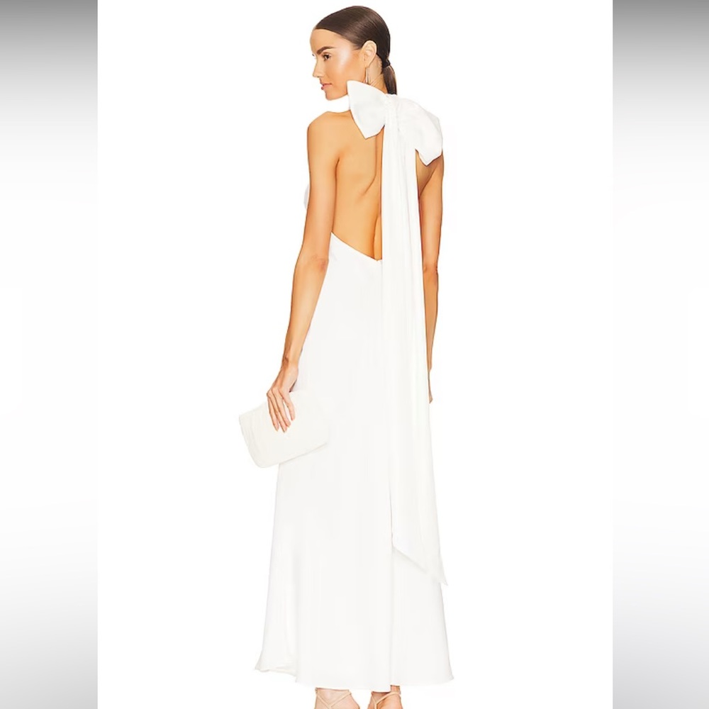 Evianna Satin Gown in Ivory